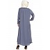 Casual pleated abaya- Grey